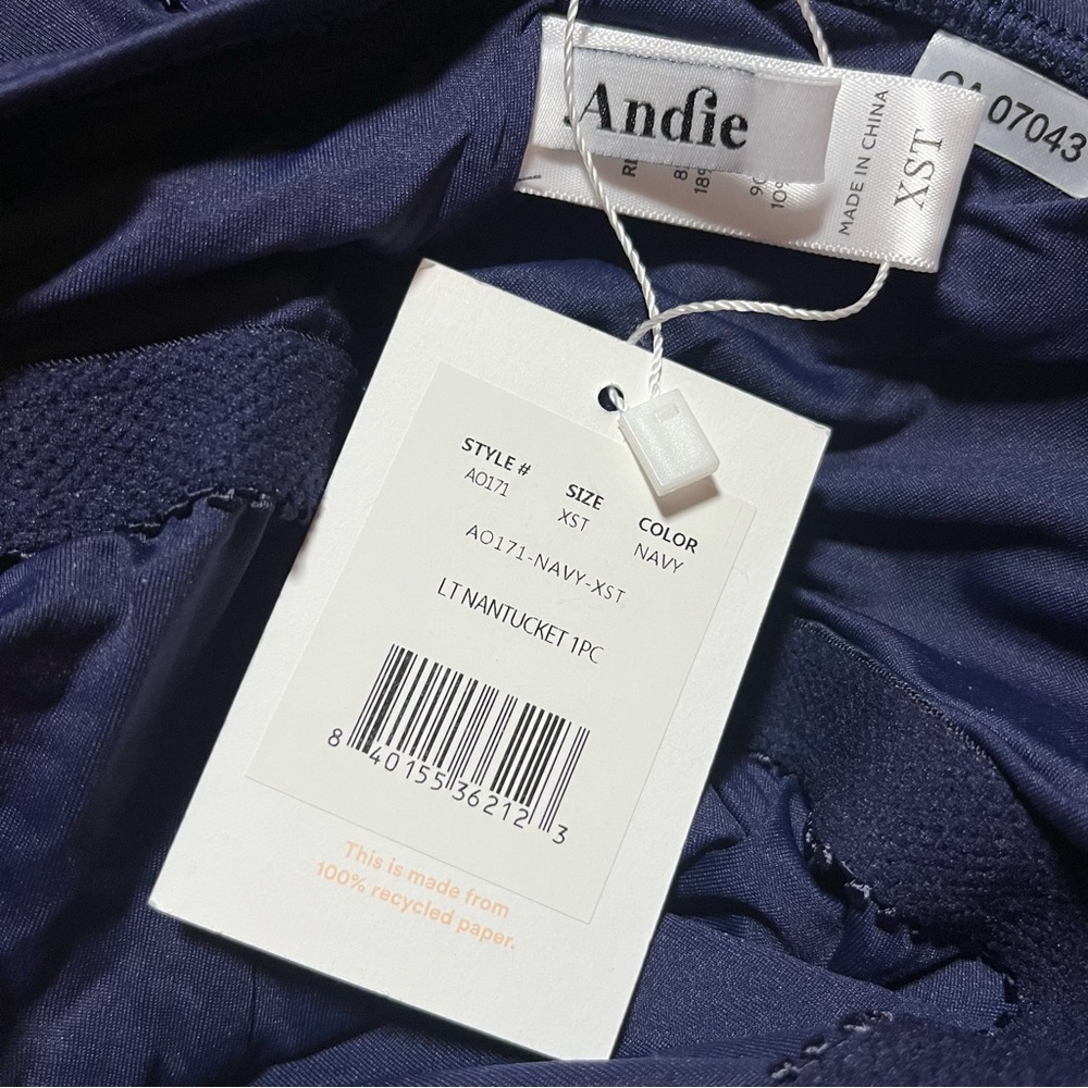 NWT Andie Nantucket One piece Swimsuit in Navy - Picture 8 of 9